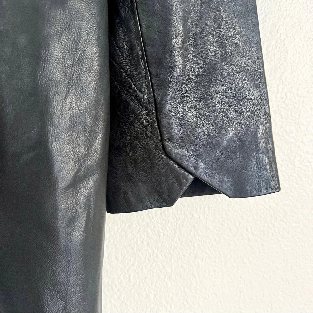 ZADIG & VOLTAIRE Monarque Lamb Leather Coat in Black